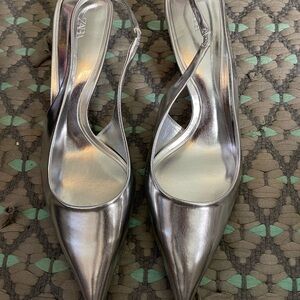 Zara Silver Women's Slingback Heels